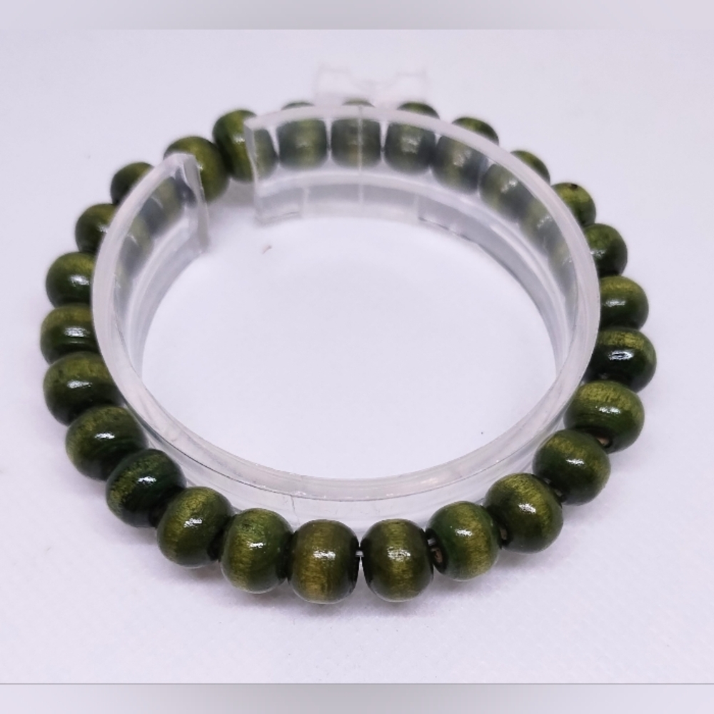 Men's Bracelet Beaded Beads Green New f67‎